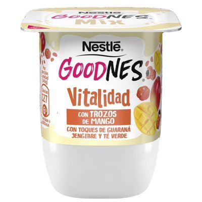 Yoghurt Goodnes Trozos De Mango Y Toques De Guaraná, Jengibre Y Té Verde Pote 140 G Nestlé