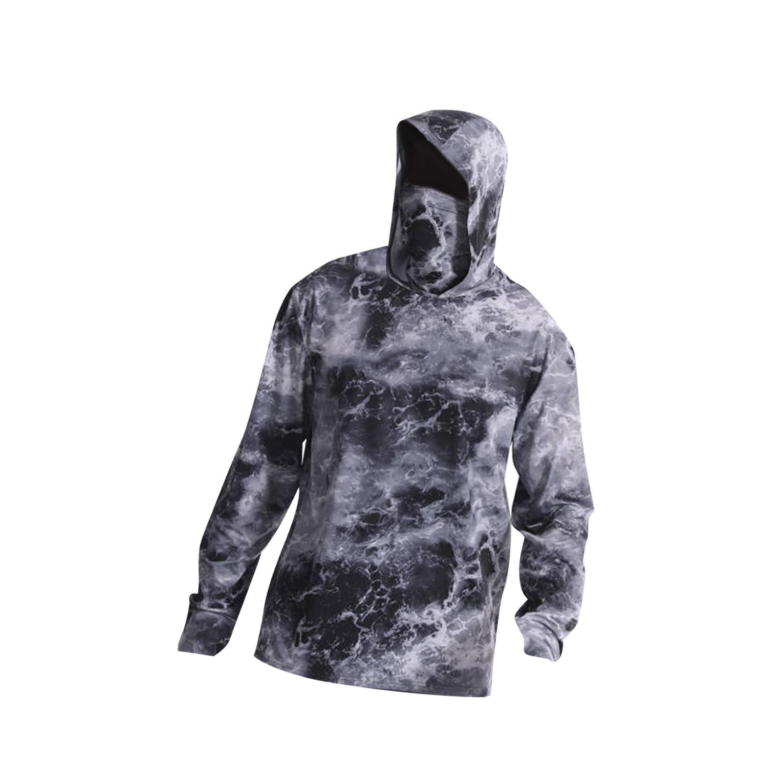 Ioensy - Camisa Con Capucha Y Protección Solar Para Hombre, Camisa Fina De Pesca Para Golf, Verano, Ciclismo, M