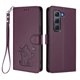 thumbnail image 1 of Infinix HOT 60 PRO 4G Funda Billetera con Estampado de Gato, Morado Oscuro, 1 of 6