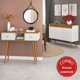 thumbnail image 2 of Set Living Ra02-Rb03 Buffet 3 Puertas + Arrimo 2 Cajones Blanco - Nogal, 2 of 5