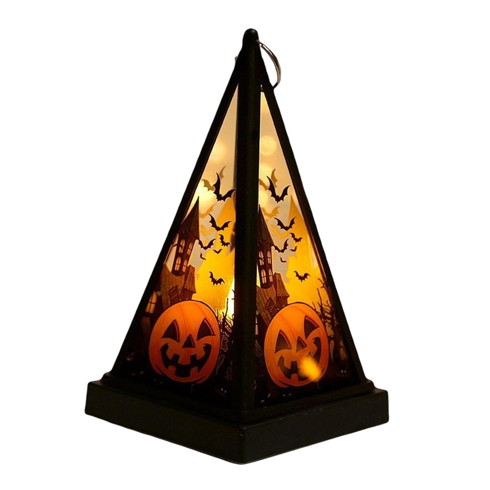 Magideal - Linternas Portátiles De Halloween Luces Led Luces Nocturnas Lámpara Colgante De Iluminación De Linterna De Vela Lámpara Decorativa Para Porche, Adorno Calabaza