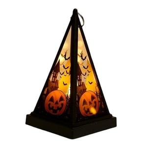 Magideal - Linternas Portátiles De Halloween Luces Led Luces Nocturnas Lámpara Colgante De Iluminación De Linterna De Vela Lámpara Decorativa Para Porche, Adorno Calabaza