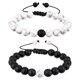 thumbnail image 1 of Pulsera BBTO Howlite de ágata negra mate, regalo de Navidad, 1 of 6