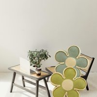 Genérico - Set De 2 Cojines Diseño Flor Color Azul/Verde