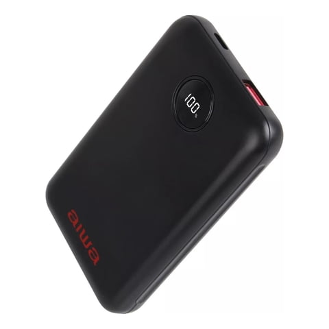 Cargador Power Bank Usb/Usb-C 10.000 Mah Negro Aiwa Paw-300