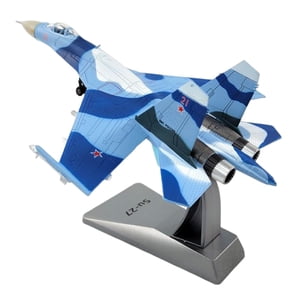 Magideal - 1:100 Modelo De Con Soporte Su-27 Fighter Aleación Fighter Diecast Modelo Para Hogar Escritorio Oficina Decoración Colección