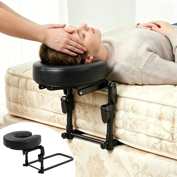 Reposacabezas de masaje Tademis ajustable, 18" de alto, negro