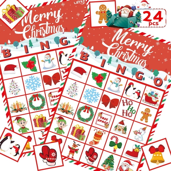 Juego de bingo de cumpleaños LETILY para 24 jugadores para niños con tablas