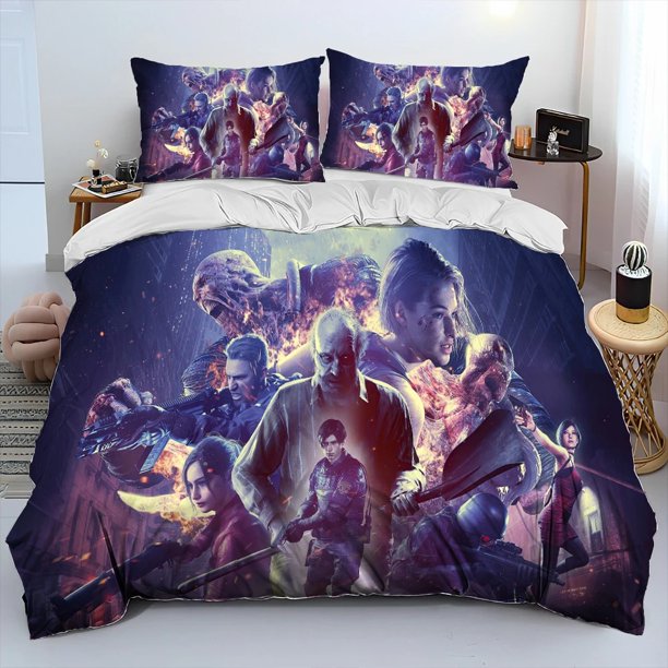 R-Resident Evil Games Gamer Comforter Bedding SetDuvet Cover Bed Set Quilt Cover Pillowcase Bedding Set Kid