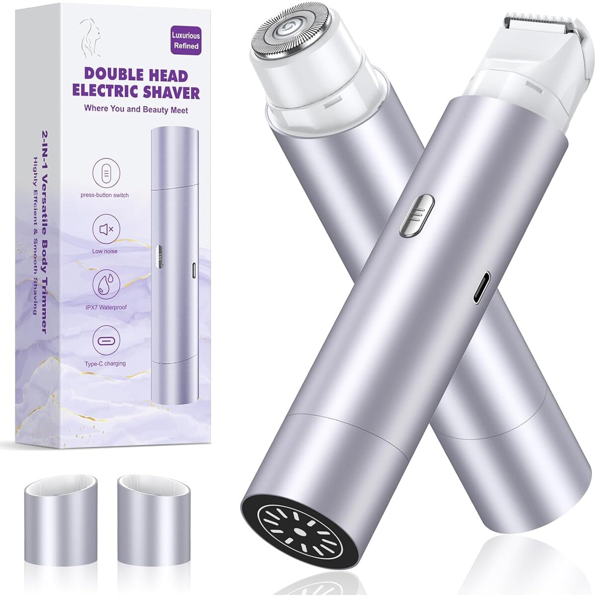 Depiladora Nipoo Doble Cabezal Impermeable Recargable Usbc