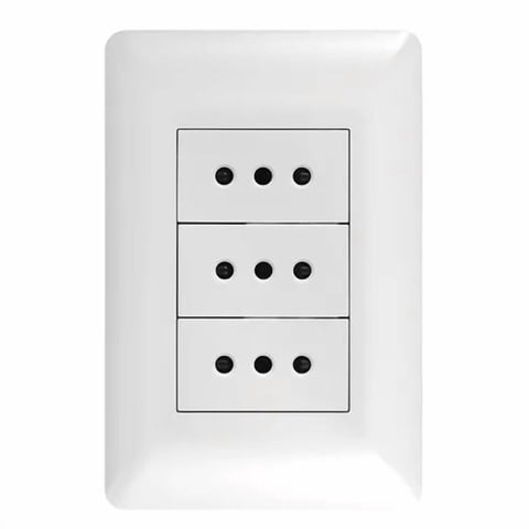 Genérico - Pack 10 Tomacorriente Triple 10A 250V Blanco