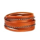 thumbnail image 3 of Rivet Punk PU Cuero Wrap Pulsera Multicapa Pulsera Ajustable Naranja, 3 of 3