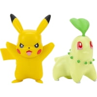 Pack Doble De Figuras De Batalla Pokémon Chikorita Y Pikachu