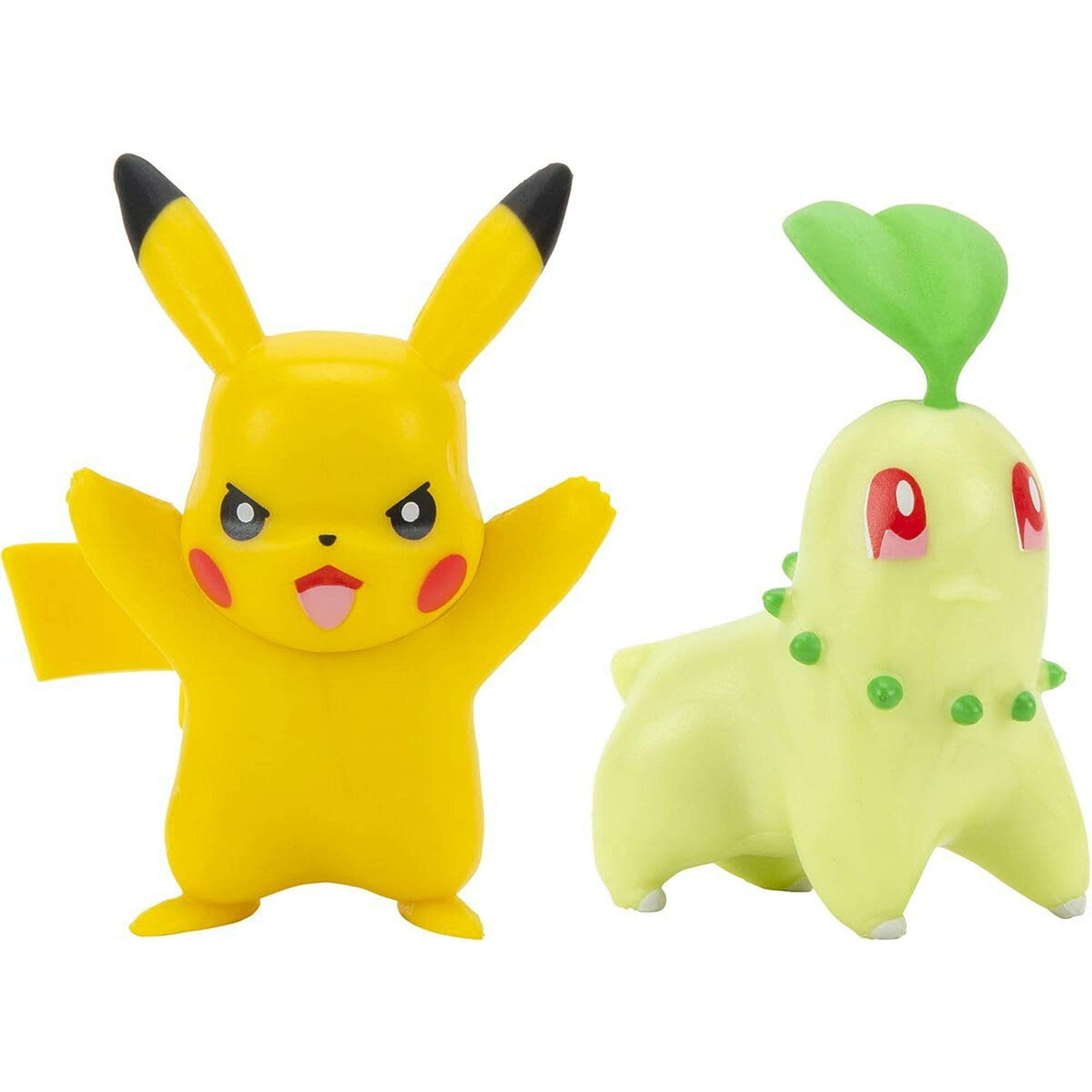 Pack Doble De Figuras De Batalla Pokémon Chikorita Y Pikachu