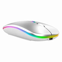Genérica - Wireless Recargable Led Mouse Inalámbrico Ergonomico Ratón Plata