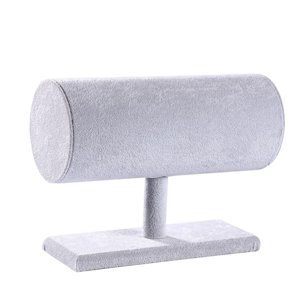 Ioensy - Soporte De Exhibición Resistente Para El Cabello, Flocado Suave Para Pulsera, Joyería, Collar, Gris