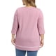 thumbnail image 3 of GRACE & GRANDEUR Blusas de Talla Grande para Mujer con Cuello Redondo Suelto Casual Túnica de Manga 3/4 con Dobladillo Alto Bajo Cruzado 3X Rosa Fucsia, 3 of 6