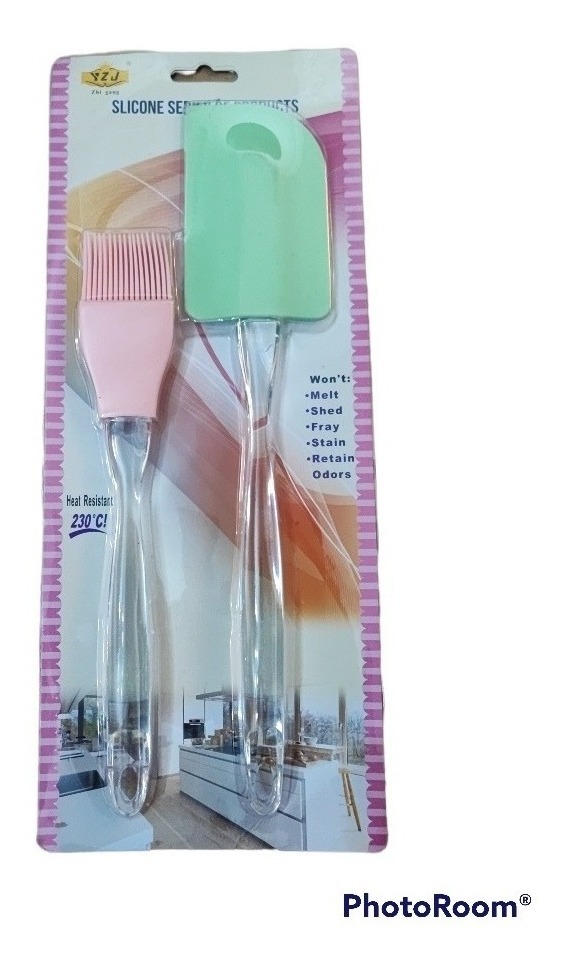 Genérico - Set De Brocha Y Mezquino De Silicona Para Reposteria 2Pzas