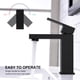 thumbnail image 4 of Grifo para lavabo de baño KENES negro mate monomando LJ-9031-2, 4 of 9