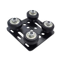 Magideal - Placa De Pórtico Ranurada, Placa De Rueda En V Pequeña, Ensamblada En 2020 Para Extrusión De Aluminio, Accesorios De Impresora 3D Para Perfil De Alumi Ruedas Negras