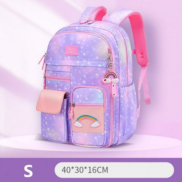 2024 New Primary School Backpack Cute Colorful Bags for Girls Princess School Bags Waterproof Children Rainbow Series Schoolbags