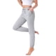 thumbnail image 4 of Pantalones de Lounge a Rayas de Algodón para Mujer de INSPIRE CHIC Joggers Suaves con Cordón y Bolsillos y Puños Elásticos XL Gris, 4 of 5