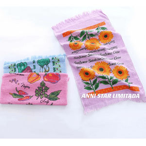 Genérico - Set 12 Paños De Cocina Con Fleco Toallas Estampadas B-03