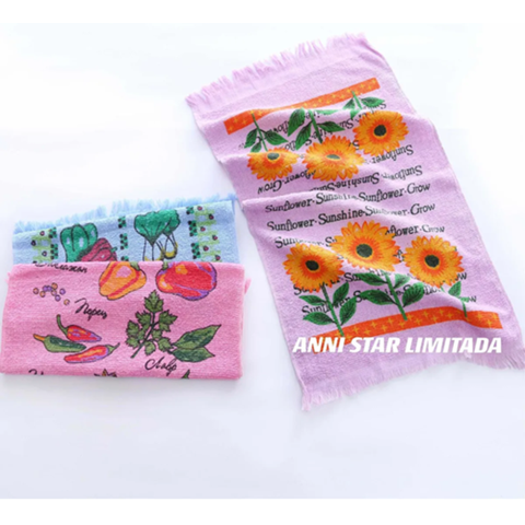 Genérico - Set 12 Paños De Cocina Con Fleco Toallas Estampadas B-03