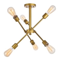 Lámpara De Techo Living District Axel De Latón Con 6 Luces Ajustables 43 Cm