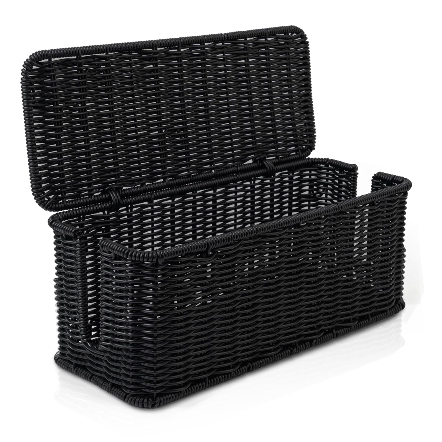 Caja De Gestión De Cables Cantalop Hecha A Mano En Ratán Negro