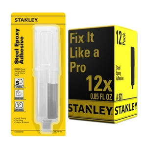 Stanley - Adhesivo Steel Epoxy De Unión Rápida 25 Ml Paquete De 12