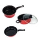 thumbnail image 4 of Juego De 3 Ollas Y Sartenes, Utensilios De Cocina Resistentes Para Restaurante, Cocina, Hogar, Color Rojo, 4 of 5