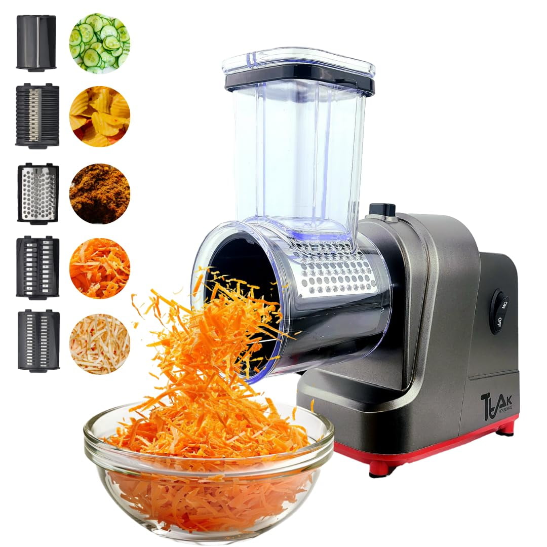 Rallador De Queso Eléctrico Ttak Houseware 250 W Con 5 Cuchillas 250 Ml