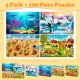 thumbnail image 2 of Set de 4 rompecabezas Kazmido de 100 piezas (26 × 38 cm) – edades 4‑12, 2 of 7
