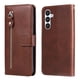 thumbnail image 1 of Funda tipo cartera para Samsung Galaxy A54 5G con bolsillo con cremallera y ranuras para tarjetas – Función de soporte Marrón, 1 of 6