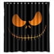 thumbnail image 1 of Cortina de ducha de la película "Pesadilla antes de Navidad" con cara de calabaza, juego de cortinas de baño con ganchos, tamaño 66 x 72 pulgadas, 1 of 3