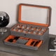thumbnail image 3 of Caja Para Relojes De Piel Con 12 Ranuras Y Cajón Para Aparcacoches Color Gris Y Naranja, 3 of 8