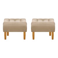Bodevir - Set Pouf Wood 1C Felpa 04 Beige