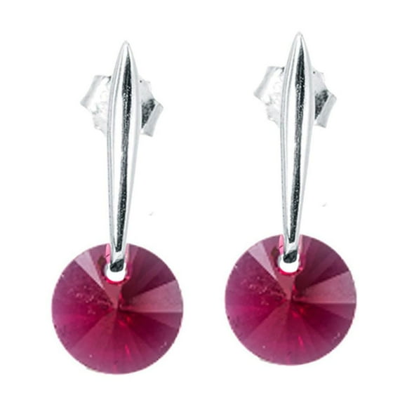 Aros Punto de Luz Plata Italiana 925 y Cristal Genuino Scarleth