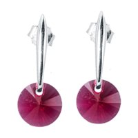 Joyas Montero - Aros Punto De Luz Plata Italiana 925 Y Cristal Genuino Scarleth