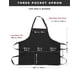 thumbnail image 5 of Delantal Chef Works con tres bolsillos, unisex, negro, talla única, 5 of 5