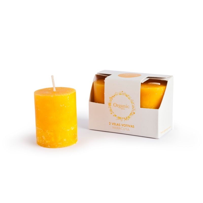 Vela Votiva X2 Maracuya 1 Un Organic Spa