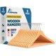 thumbnail image 1 of Perchas de madera para ropa Lifemaster, gancho giratorio 360°, paquete de 5, 1 of 7