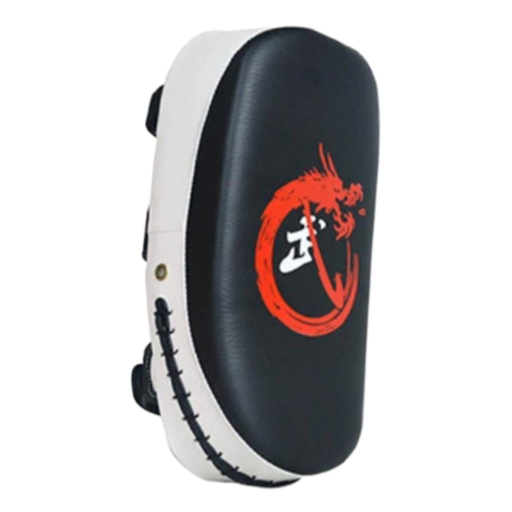 Magideal - Almohadilla De Boxeo, Escudo Para Patadas, Saco De Boxeo, Guantes De Kickboxing, Muay Thai Blanco Negro