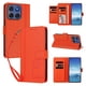 thumbnail image 2 of Funda Cartera Trébol para Motorola Edge 2025 5G con Ranuras Tarjetas y Carga Inalámbrica Naranja, 2 of 6