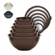 thumbnail image 1 of Juego de bowls para mezclar BAKKENMASTER de 12 piezas, libres de BPA, color marrón, 1 of 9