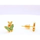 thumbnail image 5 of Aros Pegados Mariposa, Pavé Circones Verdes, Regalo Mujer Dorado, 5 of 6