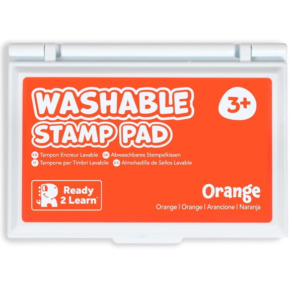 Almohadilla para sellos READY 2 LEARN, naranja, tinta no tóxica para niños