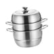 thumbnail image 5 of Olla de de acero inoxidable con tapa, olla con asa, vaporera para alimentos, vaporera para arroz, para cocinar carne, mariscos, fideos, huevos 26 cm, 5 of 5