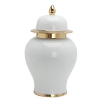 Magideal - Tarro De Jengibre De Cerámica Decorativo Con Tapa, Tarro De Almacenamiento, Jarrón De Brotes, Decoración Para Hogar, Centro De , Artesanía, Arreglo , 7.68X7.68X13.58 7.68X7.68X13.58 Pulgadas